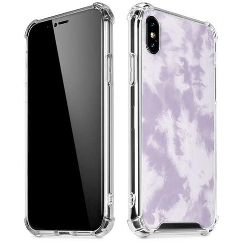 Purple and White Tie Dye iPhone XS Max Clear Case